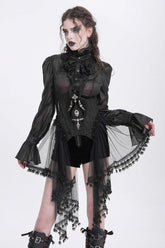 Corset Underbust Gothique en Maille à Lacets avec Couture Noire pour Femme